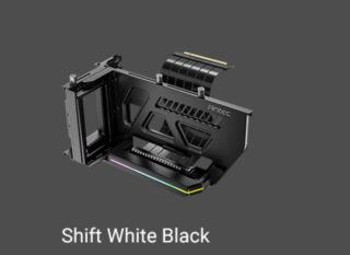 Antec RGB Adjustable Shift PCI Vertical GPU Bracket PCI-E 4.0 Riser Cable Black (190mm) for 4090  7900 XTX Cards. E-ATX