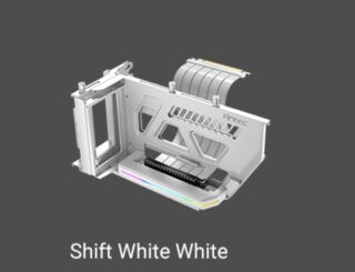 Antec RGB Adjustable Shift PCI Vertical GPU Bracket PCI-E 4.0 Riser Cable white (190mm) for 4090  7900 XTX Cards. E-ATX