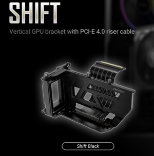 Antec Adjustable Vertical GPU Bracket and PCI-E 4.0 Riser Cable Kit (190mm) Black x16 Speed