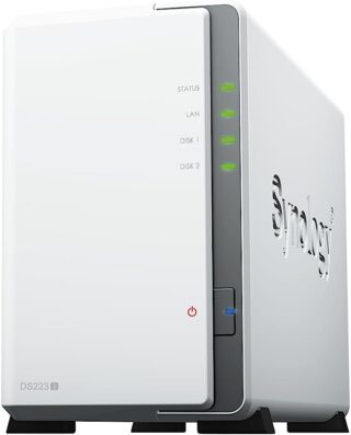 Synology DiskStation DS223J 2-Bay 3.5" SATA HDD/ 2.5" SATA SSD/  4-core 1.7 GHz  / 1 GB DDR4 non-ECC / 2-year hardware warranty