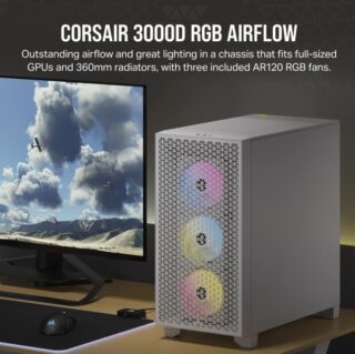 Corsair Carbide Series 3000D RGB Solid Steel Front ATX Tempered Glass White
