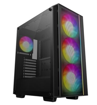 DeepCool MATREXX 55 MESH V4 Full Tempered Glass Side Panel ATX Case. Pre-Installed 3×140mm ARGB PWM Fans