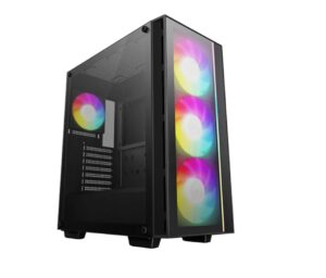 DeepCool MATREXX 55 V4 C Full Tempered Glass Side Panel ATX Case. Front top USB3.0