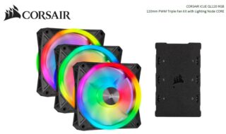 Corsair QL120 RGB Triple Fan Kit with Lighting Node Core