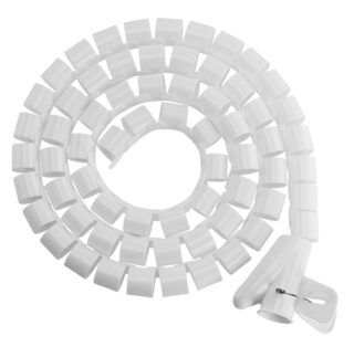 Brateck 20mm/0.79" Diameter Coiled Tube Cable Sleeve  Material Polyethylene(PE) Dimensions 1000x20mm - White (LS)