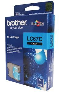 Brother LC-67C Cyan Ink Cartridge- to suit DCP-385C/395CN/585CW/6690CW/J715W