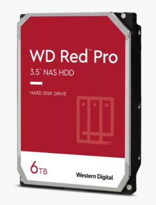 Western Digital WD Red Pro 6TB 3.5" NAS HDD SATA3 7200RPM 256MB Cache 24x7 300TBW ~24-bays NASware 3.0 CMR Tech