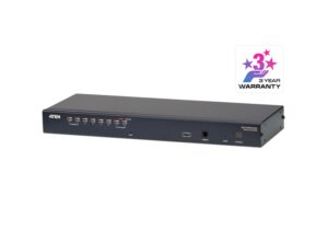 Aten Rackmount KVM Switch 1 Console 8 Port Multi-Interface Cat 5