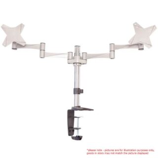 Astrotek Dual Monitor Arm Desk Mount Height Adjustable Stand for 2x LCD Display 23.8" 24" 27" 8kg 30° Tilt 180° Swivel 360° Pivot VESA 75x75 100x100