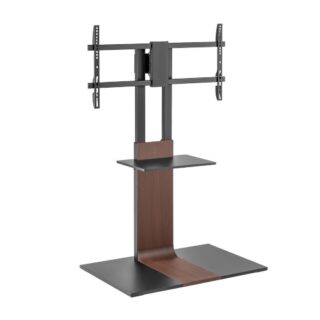 Brateck Heavy-Duty Modern TV Floor Stand With Equipment Shelf For most 45"-90“ TVs( Walnut colour) (LS)