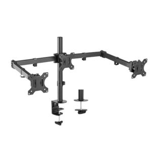 Brateck Triple Screens Economical Double Joint Articulating Steel Monitor Arms