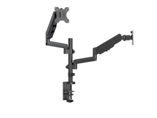 Brateck Dual Monitor Full Extension Gas Spring Dual Monitor Arm (independent Arms) Fit Most 17"-32" Monitors Up to 8kg per screen VESA 75x75/100x100