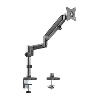 Brateck Single Monitor Pole-Mounted Epic Gas Spring Aluminum Arm Fit Most 17"-32" Monitors