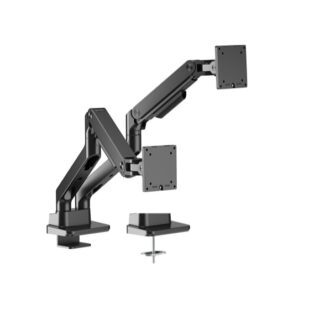 Brateck LDT81-C024-B NOTEWORTHY HEAVY-DUTY GAS SPRING DUAL MONITOR ARM Fit Most 17"-35" Monitor Fine Texture Black(new)