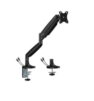 BrateckLDT82-C012UC SINGLE SCREEN HEAVY-DUTY GAS SPRING MONITOR ARM WITH USB PORTS For most 17"~45" Monitors