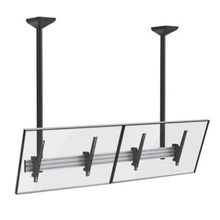 Brateck Dual Screen Menu Board Ceiling Mount with Long Pole Fit Screen Size 45"-55" Up to 50kg(LS)