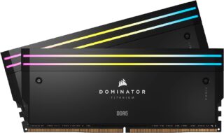 Corsair DOMINATOR® TITANIUM RGB 32GB (2x16GB) DDR5 DRAM 7000MT/s CL34 Intel XMP Memory Kit — Black
