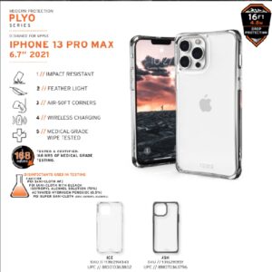 UAG Plyo Apple iPhone 13 Pro Max Case - Ice (113162114343) 16ft. Drop Protection (4.8M)