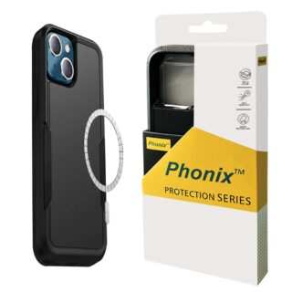 Phonix Apple iPhone 15 (6.1") Armor Rugged Case With MagSafe Black-Military-Grade