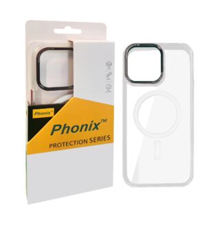 Phonix Apple iPhone 15 (6.1") Clear Armor Hard MagSafe Case With Metal Mens Protection White-Rugged Protection
