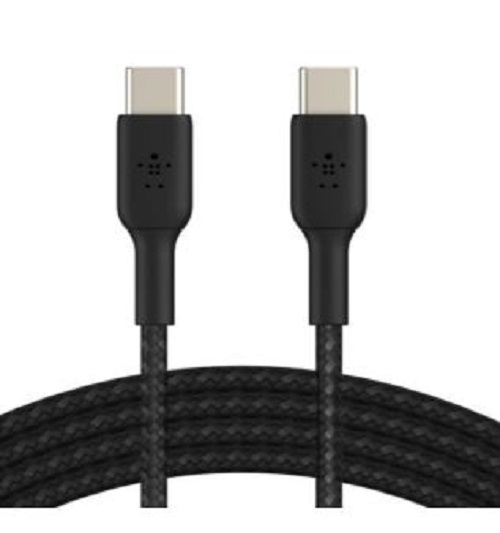 Belkin BoostCharge Braided USB-C to USB-C Cable (2m/6.6ft) - Black (CAB014bt2MBK)