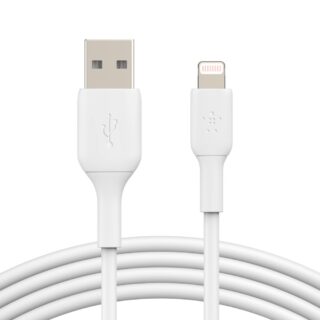 Belkin BoostCharge Lightning to USB-A Cable (2m/6.6ft) - White (CAA001bt2MWH)