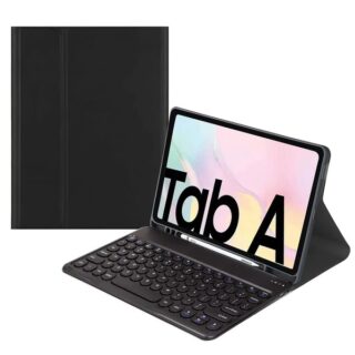 Generic Samsung Galaxy Tab A8 (10.5") Bluetooth Keyboard Leather Cover Case - Black (C105464)