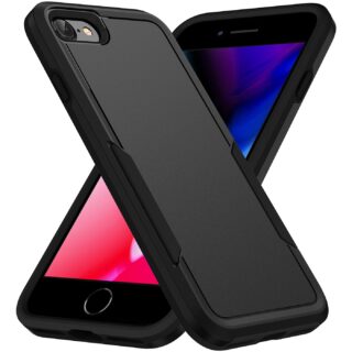 Phonix Apple iPhone SE (3rd  2nd Gen) and iPhone 8/7 Armor Light Case Black -Two Tough Layers