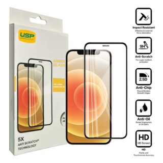 USP Apple iPhone 12 Pro Max Armor Glass Full Cover Screen Protector - 5X Anti Scratch Technology