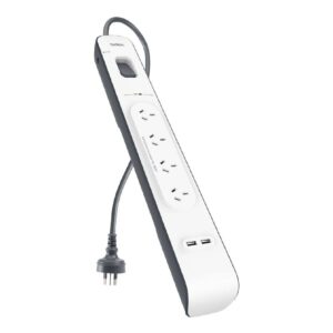 Belkin BSV401 4-Outlet 2-Meter Surge Protection Strip with two 2.4 amp USB charging ports