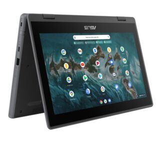 ASUS Chromebook Flip CR1 11.6" Touch Rugged Intel Celeron N4500 4GB 32GB Chrome OS Dual Camera Pen Stylus WiFi6 1YR Student 2 in 1 Convertible Laptop