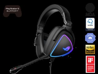 ASUS ROG DELTA S Lightweight USB-C Gaming Headset with AI noise-canceling mic