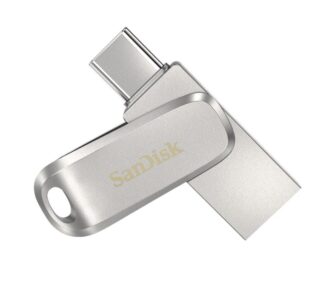 SanDisk 128GB Ultra Dual Drive Luxe USB-C  USB-A Flash Drive Memory Stick 150MB/s USB3.1 Type-C Swivel for Android Smartphones Tablets Macs PCs