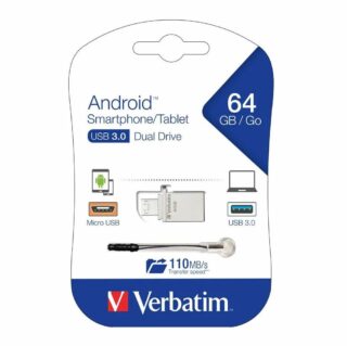 Verbatim Store'n'Go OTG Micro USB 3.0 Drive 64GB Dual USB 3.0 and Micro-USB Interface (LS)