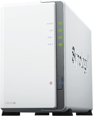 Synology DiskStation DS223J 2-Bay 3.5" SATA HDD/ 2.5" SATA SSD/ 4-core 1.7 GHz / 1 GB DDR4 non-ECC / 2-year hardware warranty