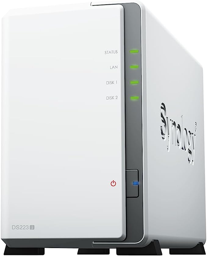 Synology DiskStation DS223J 2-Bay 3.5" SATA HDD/ 2.5" SATA SSD/ 4-core 1.7 GHz / 1 GB DDR4 non-ECC / 2-year hardware warranty