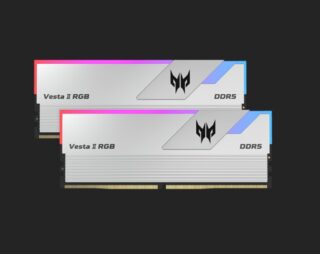 PREDATOR VESTAII DDR5 RGB 6000 MHz 32GB (16GB*2) 1R*8 PC5 6000 CL36-45-45-96 Supports XMP 3.0 EXPO Silver BL.9BWWR.653
