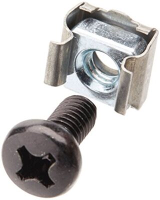 Astrotek M6 Cage Nuts  Screws (Pack of 10) Silver Color Oxide Finish Phillips Drive Length Fully Threaded