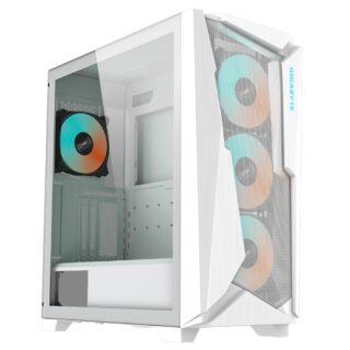 (LS) Gigabyte C301 RGB Tempered Glass E-ATX White Mid Tower Gaming Chassis  2x3.5" 2x2.5" 2xUSB3.0 Detachable Dust Filter Liquid Cooling PSU ATX