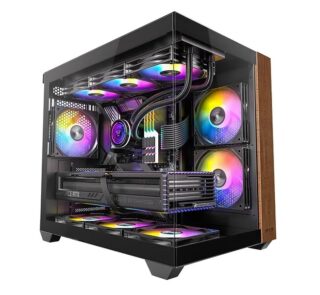 OKINOS M6 ARGB ATX Genuine Walnut Wood