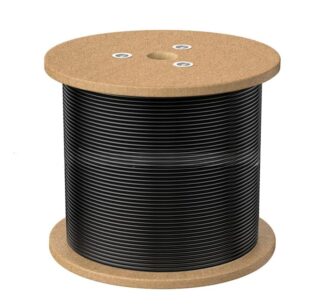 8Ware 305m CAT6A UTP LAN Network Cable Roll 23AWG PVE HDPE 7.4mm UV Stabilised Jacket Wooden Reel Outdoor Black