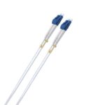 8ware 1.5m LC-LC OS2 Single Mode Dual-Core Fibre / Fiber Optic Cable UPC Duplex Armoured Low Smoke Zero Halogen (LSZH) Jacket White