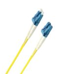 8ware 5m LC-LC OS2 Single Mode Dual-Core Fibre / Fiber Optic Cable UPC Duplex Armoured Low Smoke Zero Halogen (LSZH) Jacket Yellow