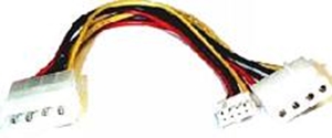 8ware Power Splitter to Hard FDD + Floppy drv 1x Molex (Female) to 2x Molex (Male) + 1x Floppy (Female) 30cm cable