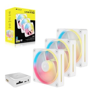 Corsair iCUE LINK LX120-R RGB 120mm PWM Reverse Fans Starter Kit Triple Pack - White: 66.7CFM