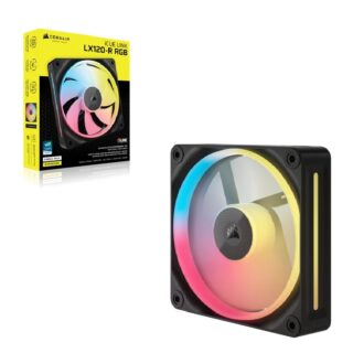Corsair iCUE LINK LX120‑R RGB 120 mm PWM Reverse Fan Expansion Single Pack – Black: 66.7 CFM