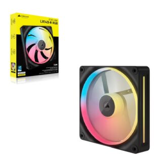 Corsair iCUE LINK LX140-R RGB 140mm PWM Reverse Fan Expansion Single Pack - Black: 90.6 CFM