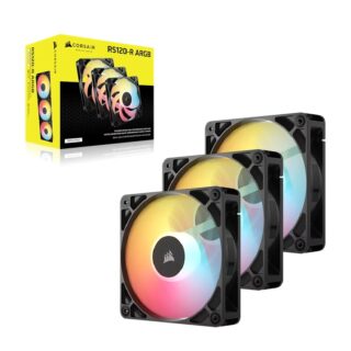 Corsair RS120-R ARGB 120mm PWM Reverse Fans Triple Pack - Black
