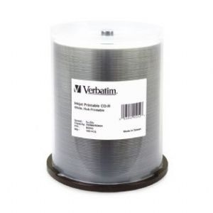 Verbatim CD-R 700MB 100Pk White Wide InkJet 52x Ideal for full-surface