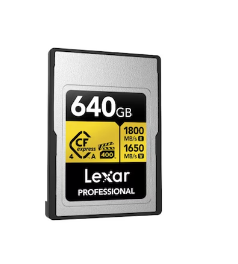 Lexar Professional GOLD CFexpress⢠4.0 Type A Card 640GB -- Cfexpress 4.0 Type A Professional Gold Series